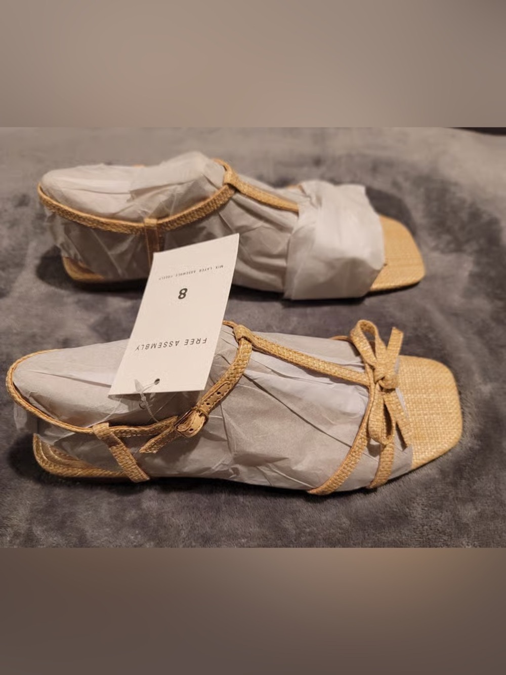 Time and Tru Tan Strappy Bow Sandals
